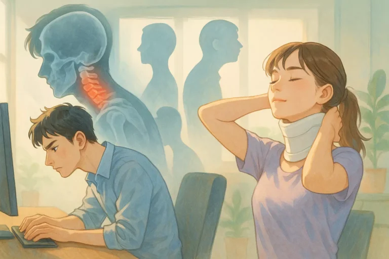 고개를 숙이고, 자세가 흐트러진 채 오랜 시간 일을 하다 보면, 어느 순간 목이 뻐근하고 팔이 저릿하게 느껴질 때가 있다.